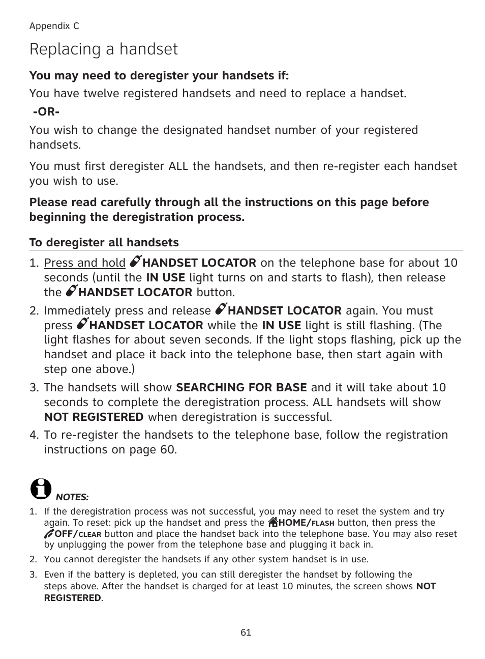 Replacing a handset | AT&T DECT TL91278 User Manual | Page 66 / 91