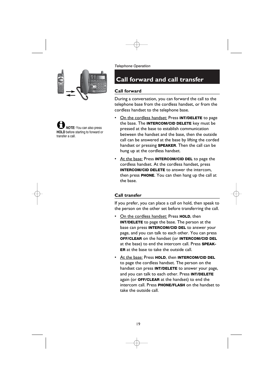 Call forward and call transfer, Call forward, Call transfer | AT&T E5908 User Manual | Page 23 / 62