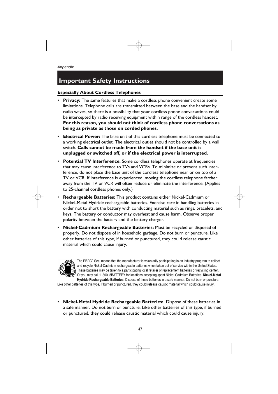 Important safety instructions | AT&T E5908 User Manual | Page 51 / 62