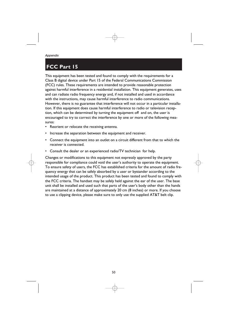 Fcc part 15 | AT&T E5908 User Manual | Page 54 / 62