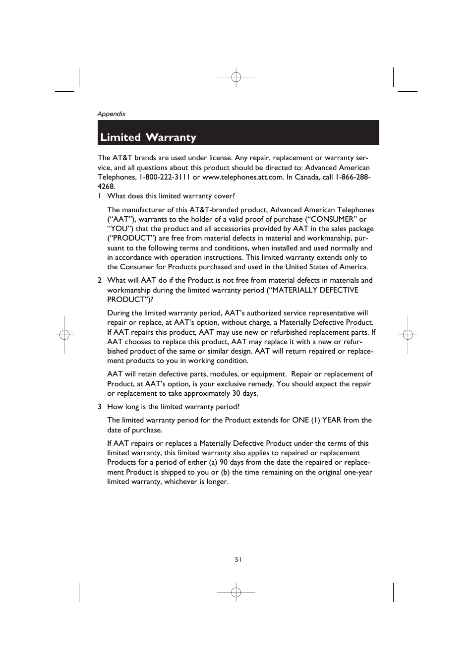 Limited warranty | AT&T E5908 User Manual | Page 55 / 62