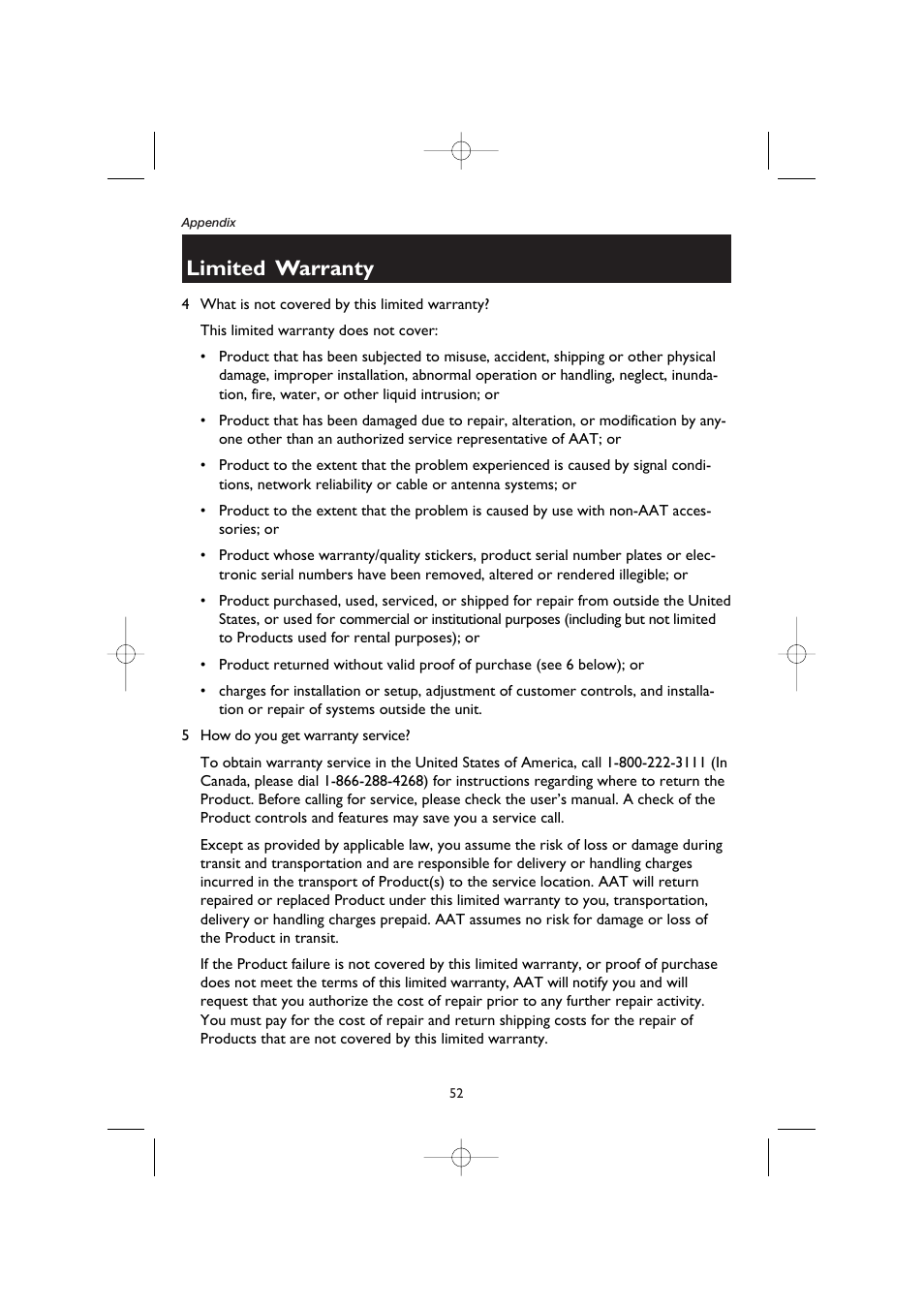 Limited warranty | AT&T E5908 User Manual | Page 56 / 62