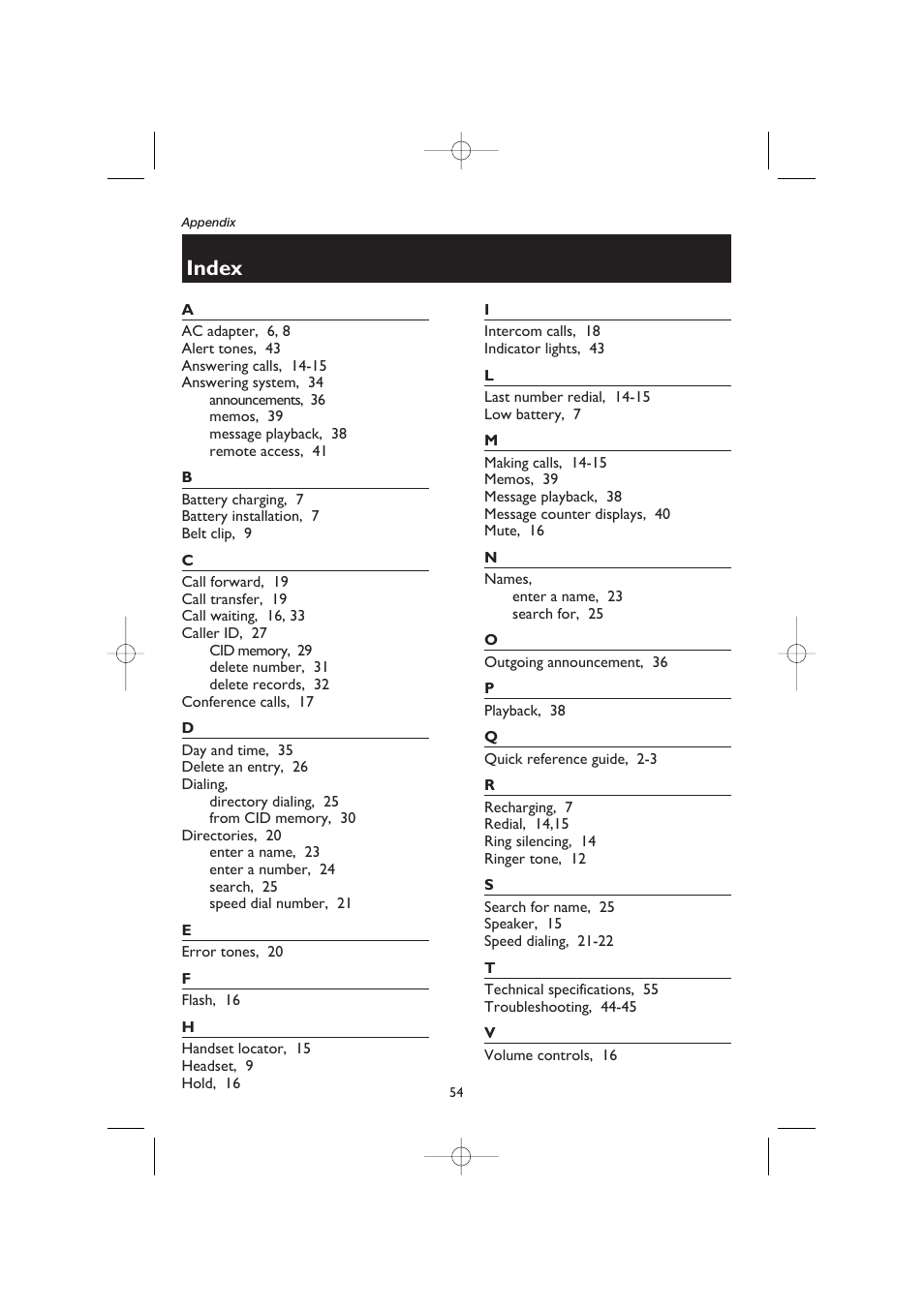 Index | AT&T E5908 User Manual | Page 58 / 62