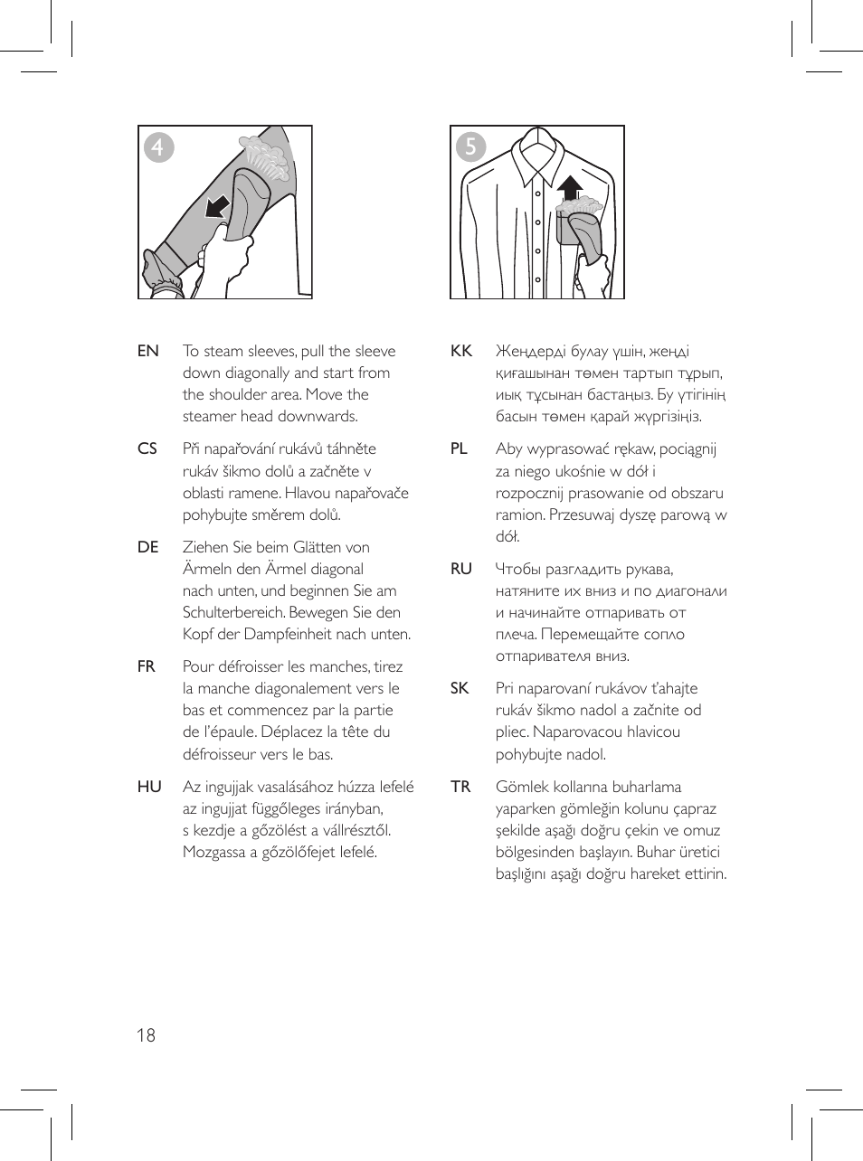 Philips Défroisseur User Manual | Page 18 / 45