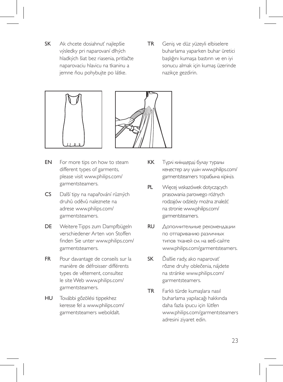 Philips Défroisseur User Manual | Page 23 / 45