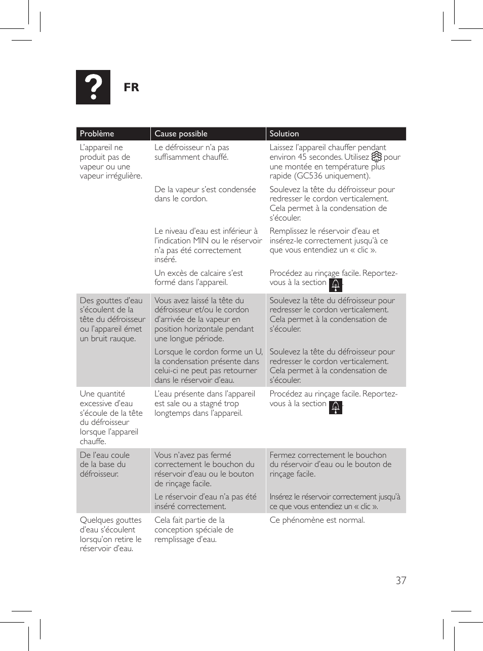 Philips Défroisseur User Manual | Page 37 / 45