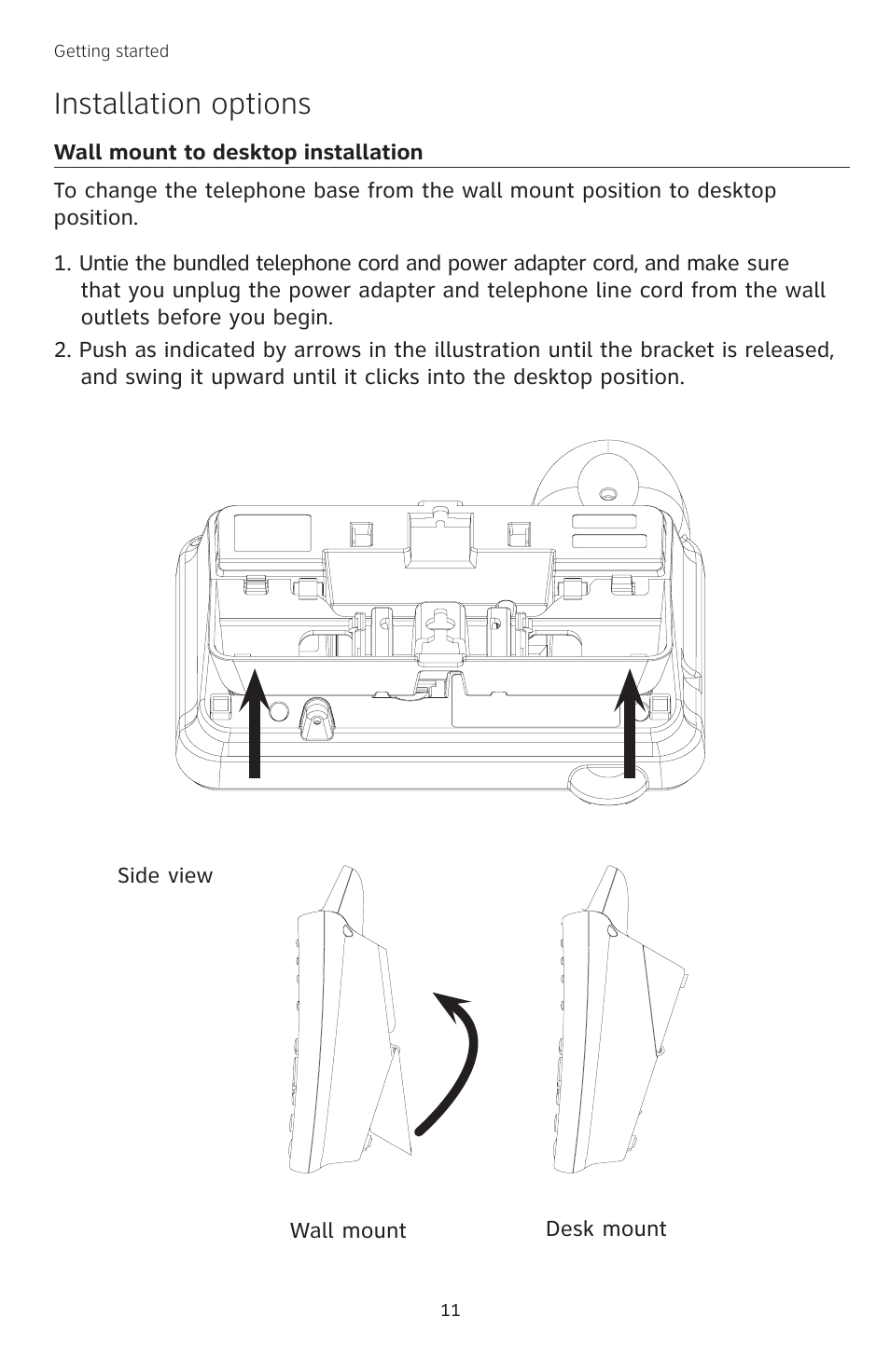 Installation options | AT&T TL74308 User Manual | Page 16 / 97