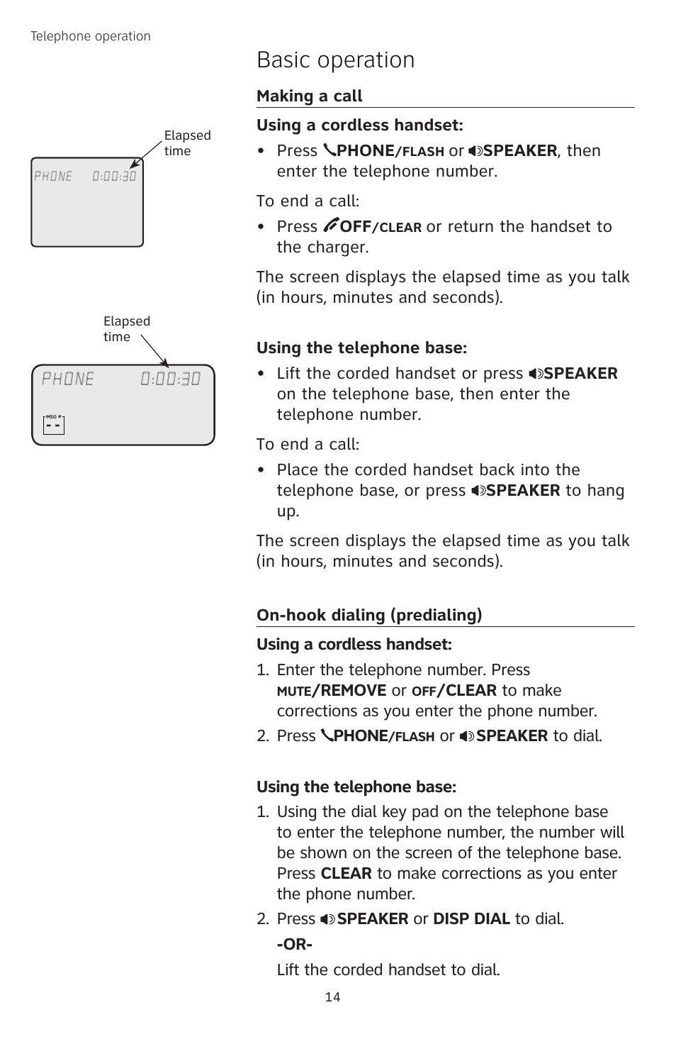 Basic operation | AT&T TL74308 User Manual | Page 19 / 97
