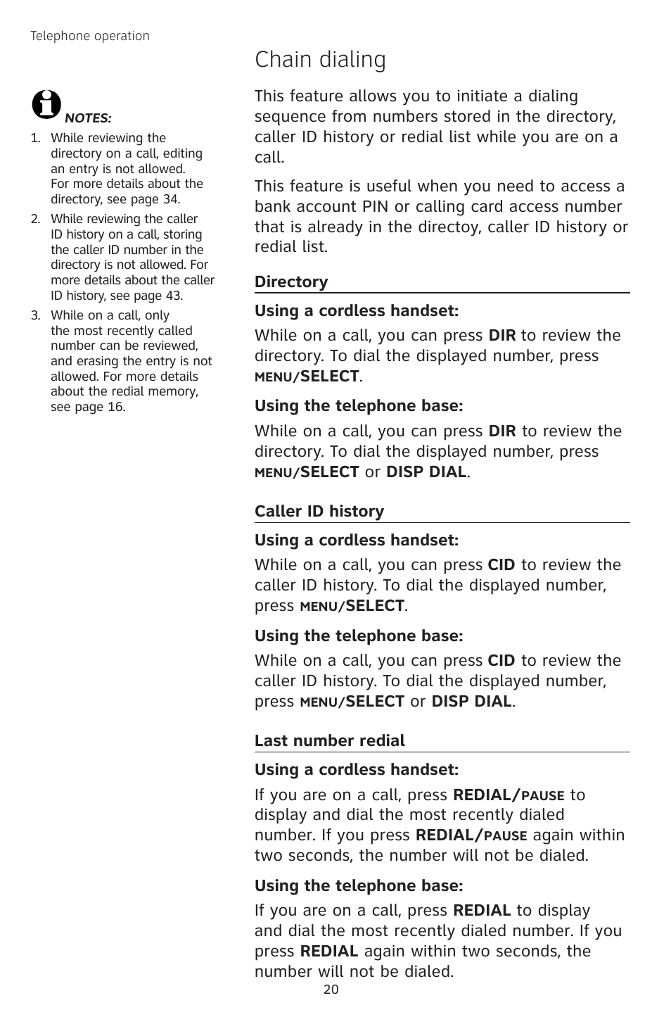 Chain dialing | AT&T TL74308 User Manual | Page 25 / 97