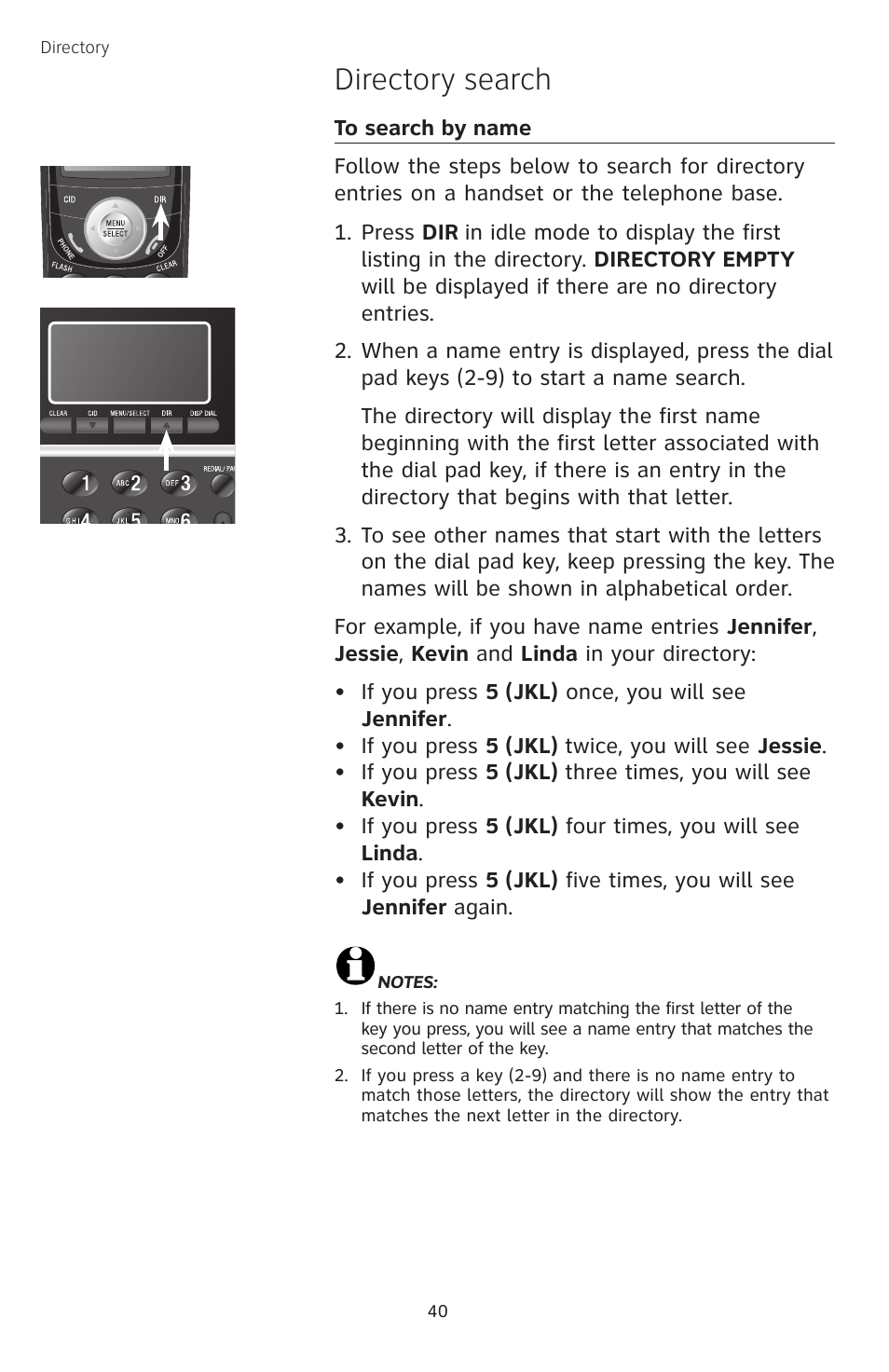 Directory search | AT&T TL74308 User Manual | Page 45 / 97