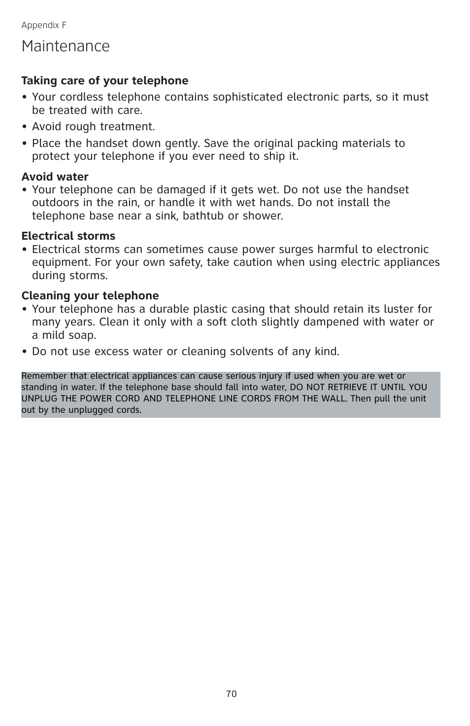 Maintenance | AT&T TL74308 User Manual | Page 75 / 97