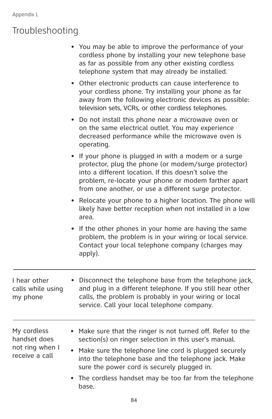 Troubleshooting | AT&T TL74308 User Manual | Page 89 / 97