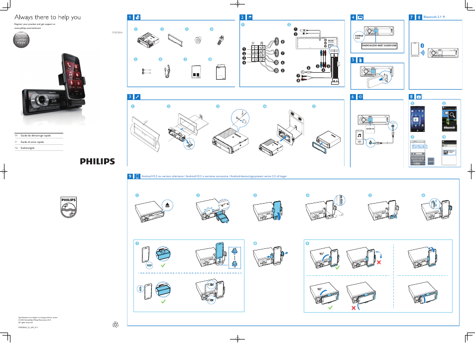 Philips CarStudio Station d'accueil multimédia pour voiture User Manual | 2 pages