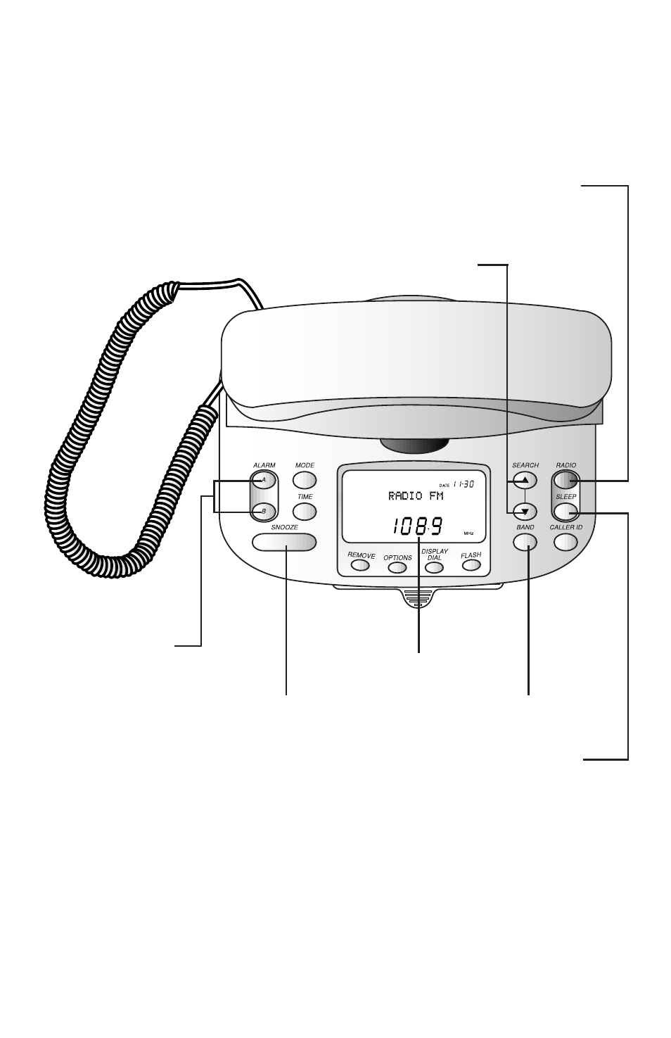 Radio/alarm operation | AT&T 360 User Manual | Page 16 / 19