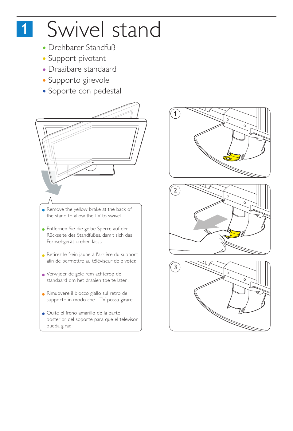 Swivel stand | Philips Aurea Téléviseur User Manual | Page 4 / 37
