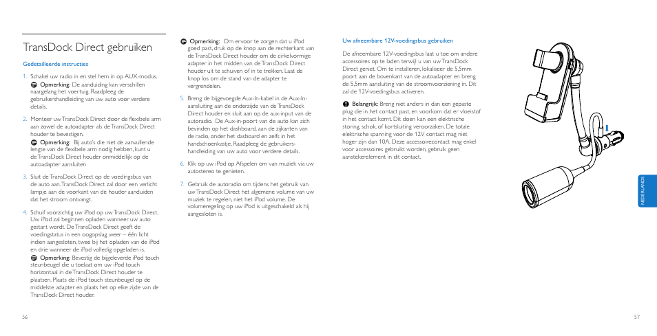Transdock direct gebruiken | Philips AuxDock User Manual | Page 29 / 92