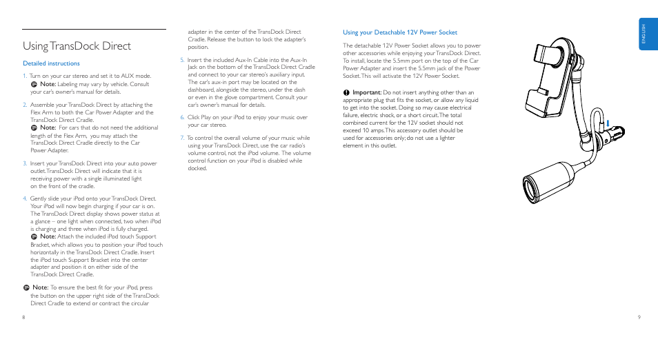 Usingtransdock direct | Philips AuxDock User Manual | Page 5 / 92