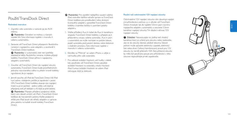 Použitítransdock direct | Philips AuxDock User Manual | Page 71 / 92
