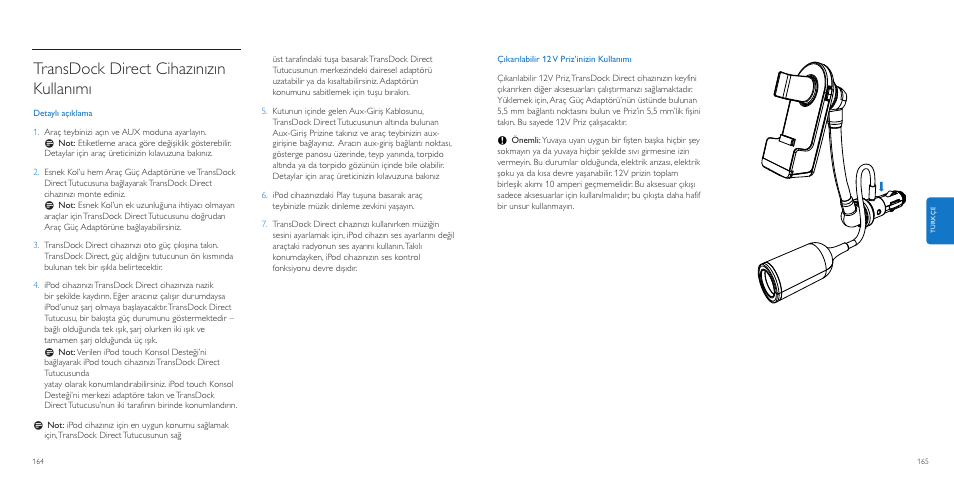 Transdock direct cihazınızın kullanımı | Philips AuxDock User Manual | Page 83 / 92