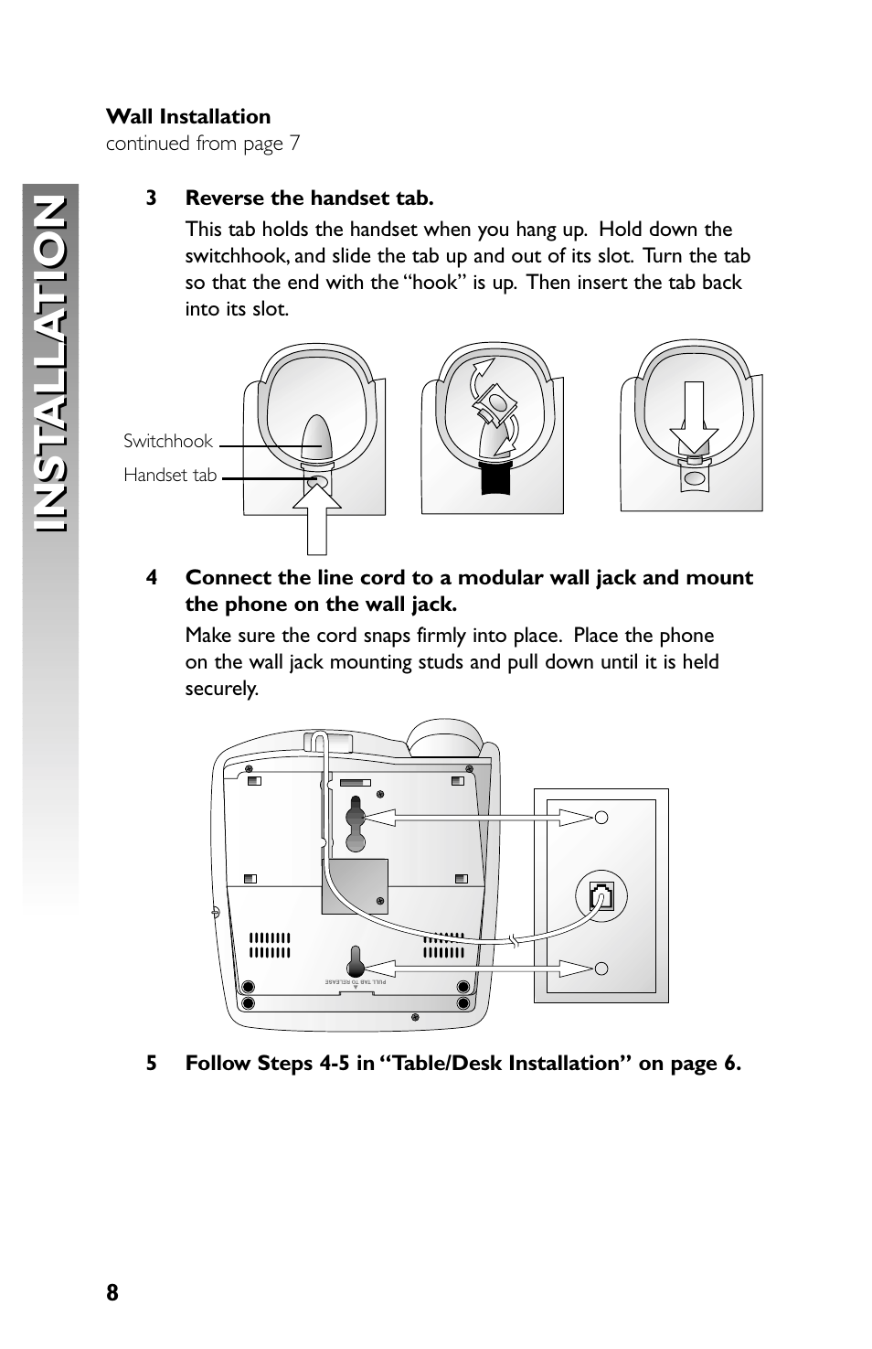 Inst alla tion inst alla tion | AT&T Speakerphone with Caller ID with Call Waiting 959 User Manual | Page 10 / 50