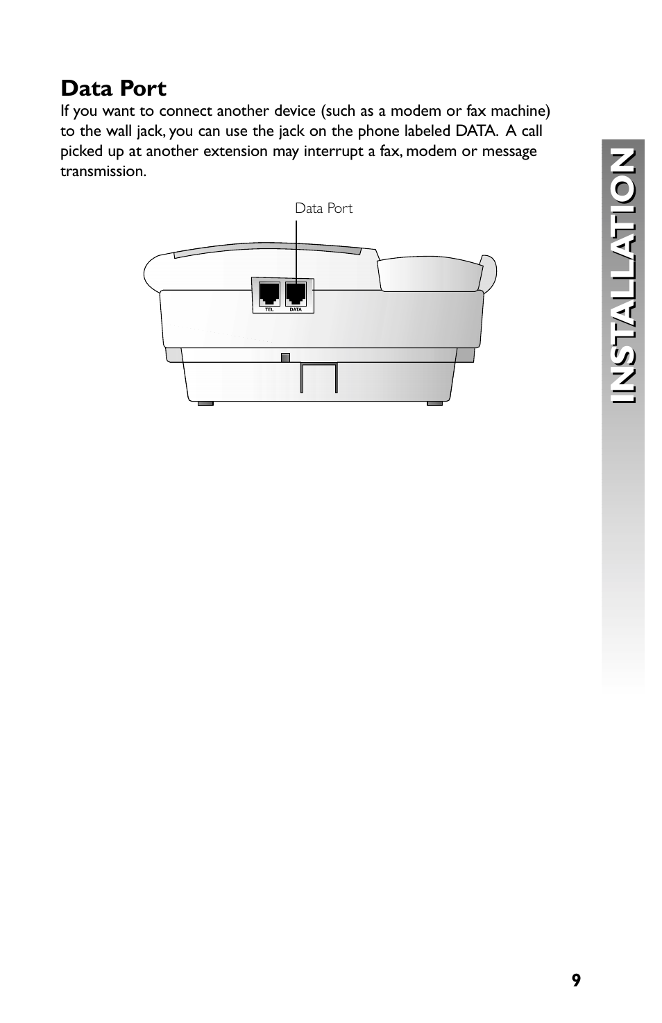 Inst alla tion inst alla tion | AT&T Speakerphone with Caller ID with Call Waiting 959 User Manual | Page 11 / 50