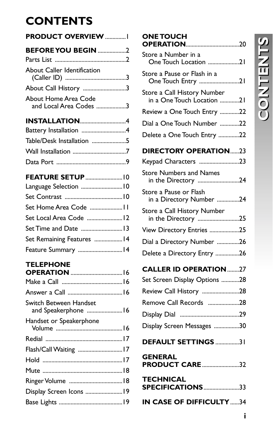 AT&T Speakerphone with Caller ID with Call Waiting 959 User Manual | Page 2 / 50