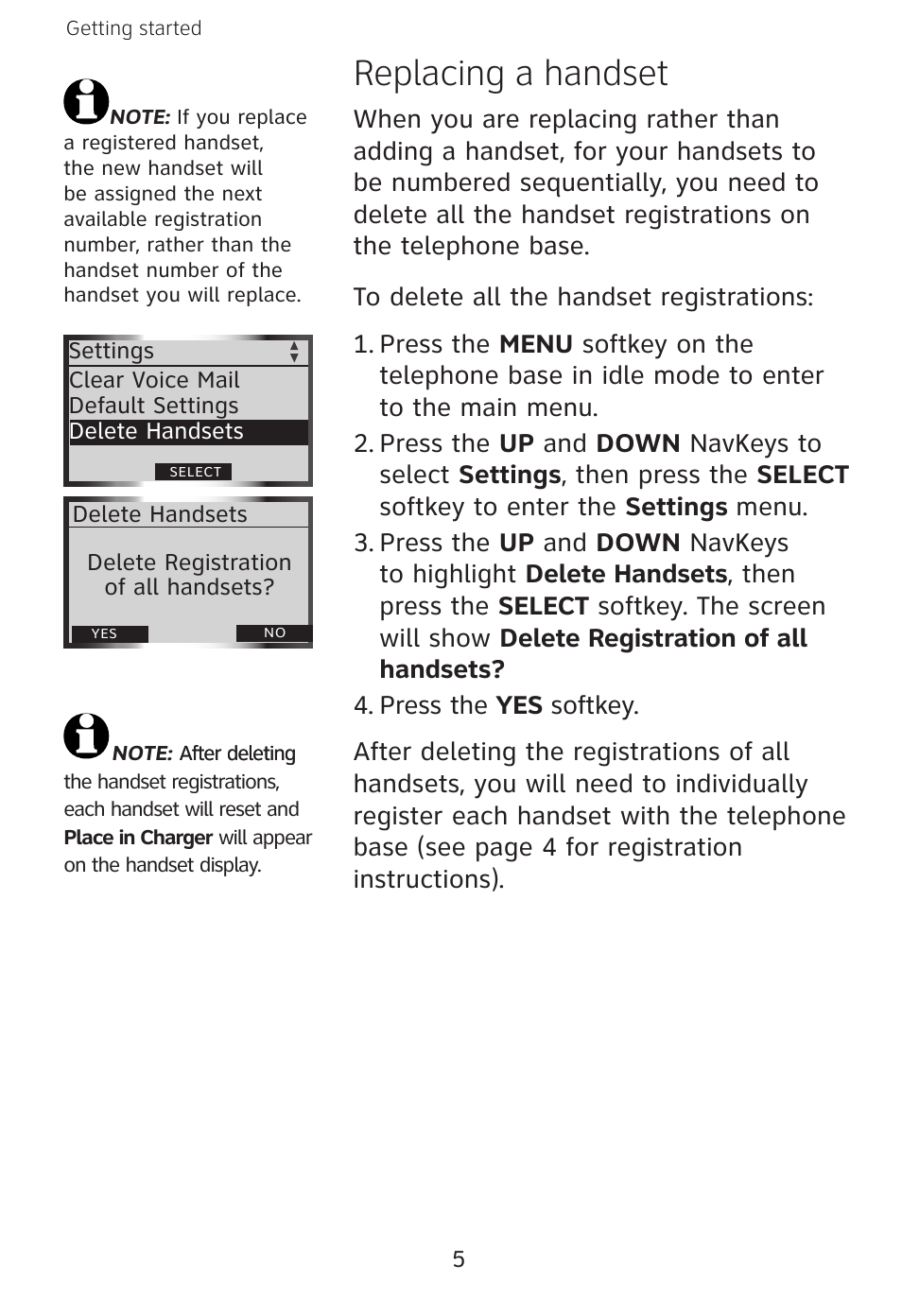 Replacing a handset | AT&T EXPANSION EP5632 User Manual | Page 8 / 30