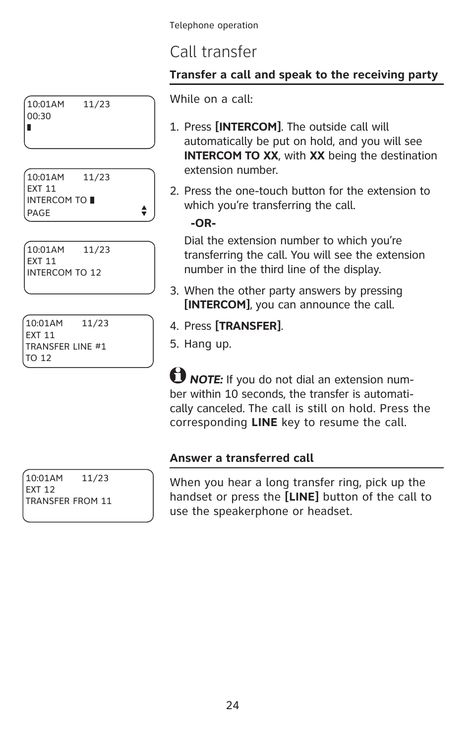 Call transfer | AT&T 1070 User Manual | Page 10 / 74