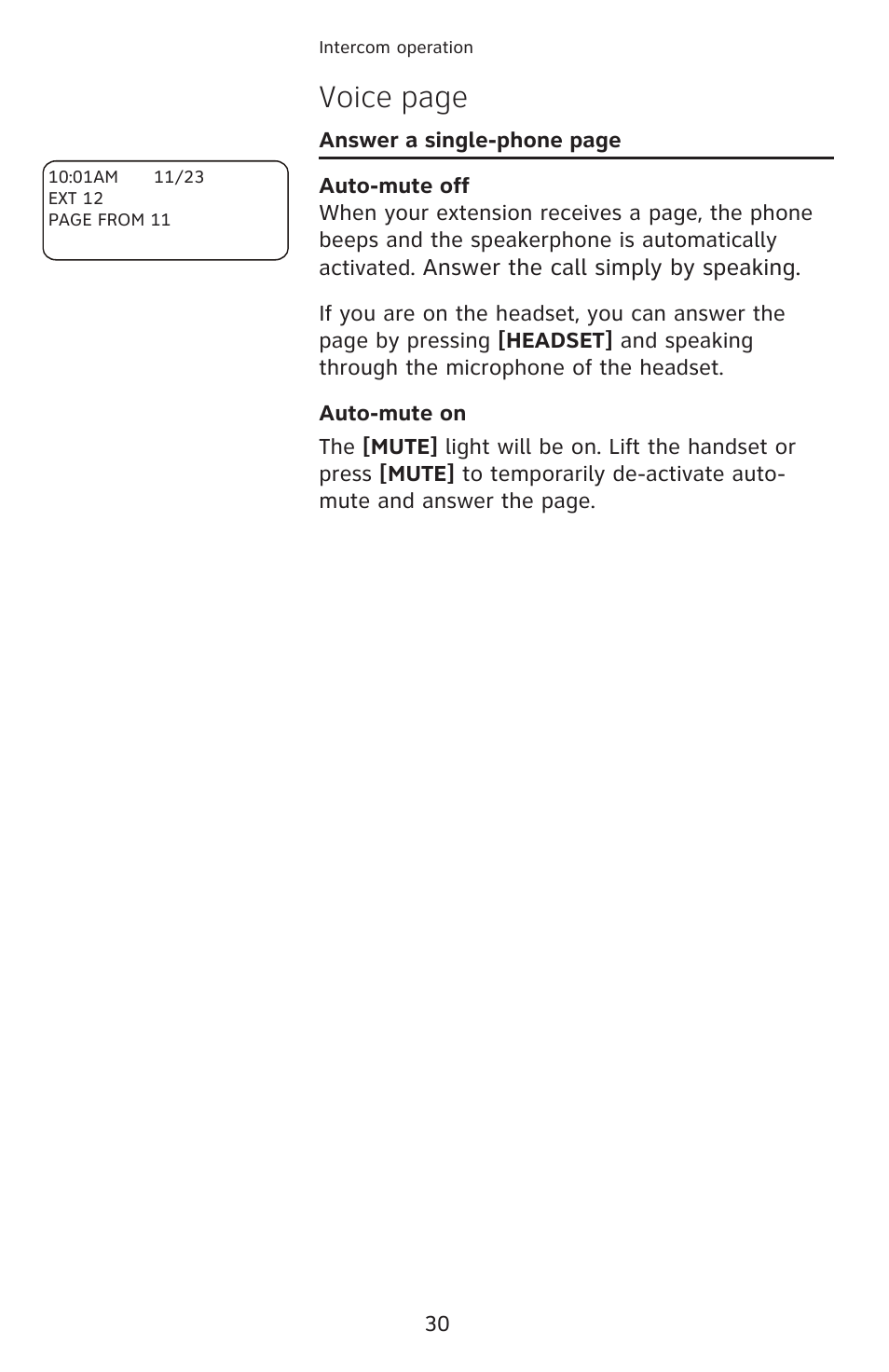 Voice page | AT&T 1070 User Manual | Page 16 / 74