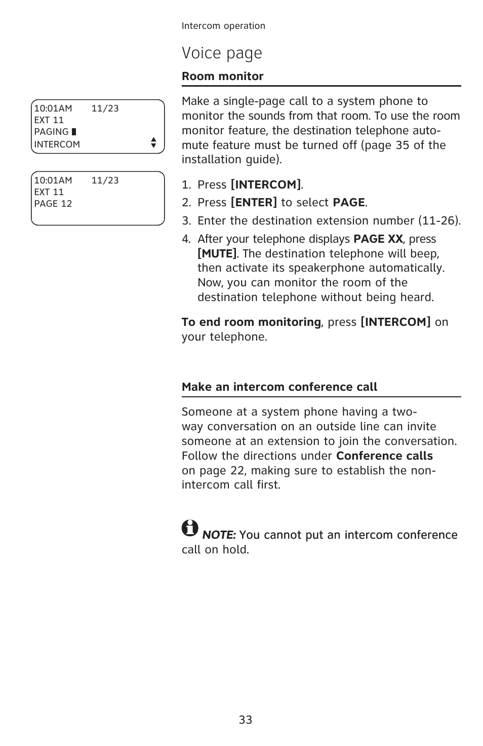 Voice page | AT&T 1070 User Manual | Page 19 / 74