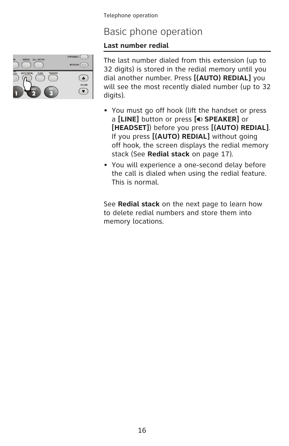 Basic phone operation | AT&T 1070 User Manual | Page 2 / 74