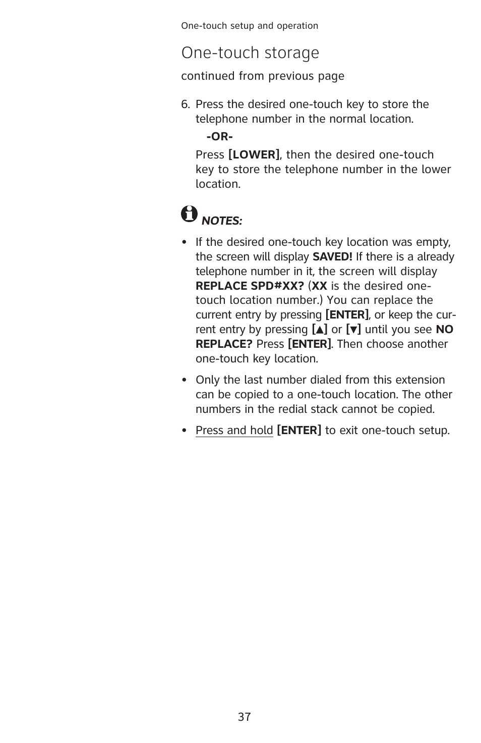 One-touch storage | AT&T 1070 User Manual | Page 23 / 74