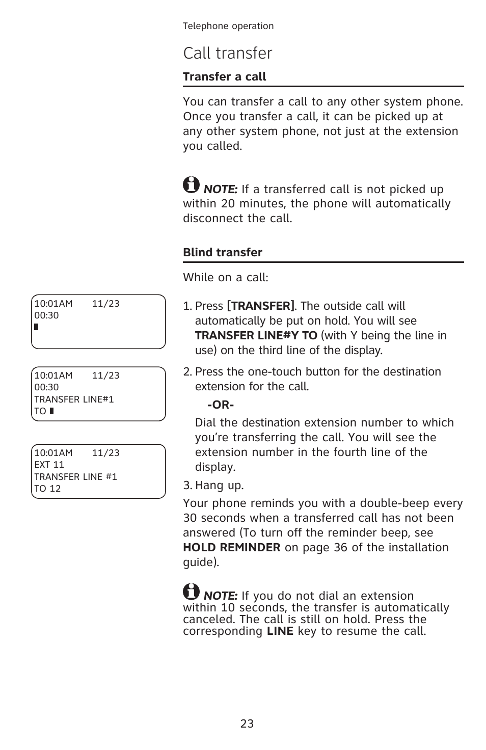 Call transfer | AT&T 1070 User Manual | Page 9 / 74
