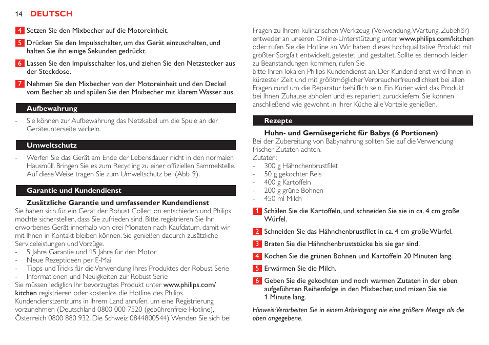 Impulsschalter, Auto-position | Philips Robust Collection Blender User Manual | Page 14 / 28