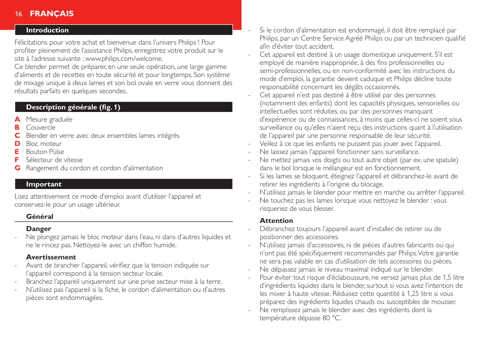 Philips Robust Collection Blender User Manual | Page 16 / 28