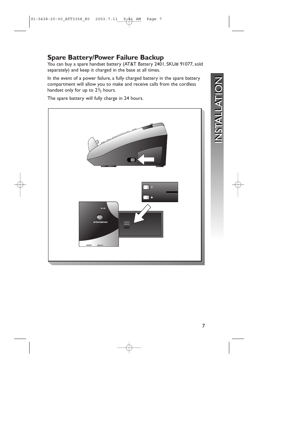Inst alla tion inst alla tion | AT&T 3358 User Manual | Page 10 / 72