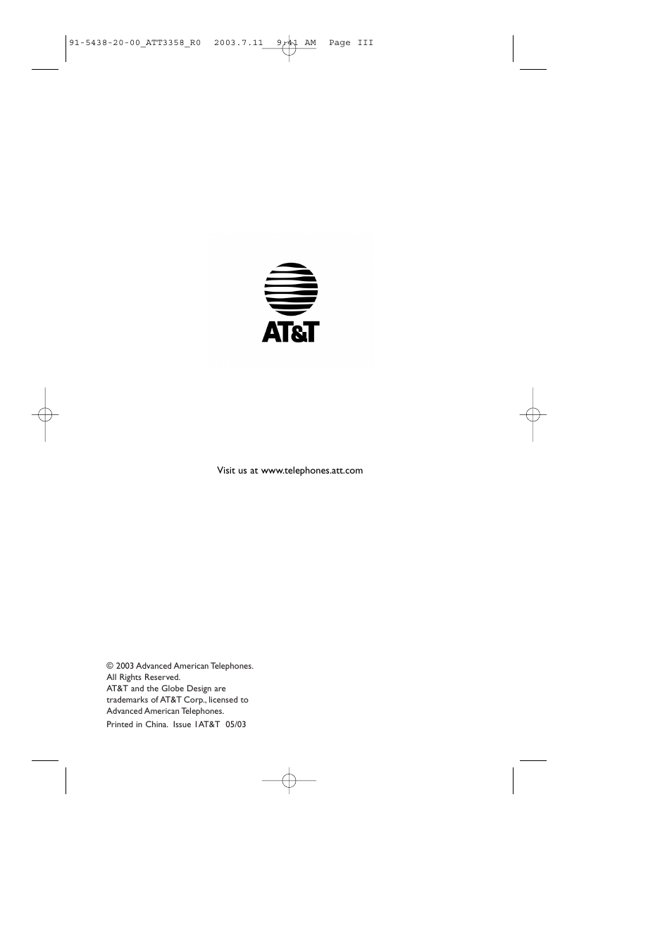 AT&T 3358 User Manual | Page 2 / 72