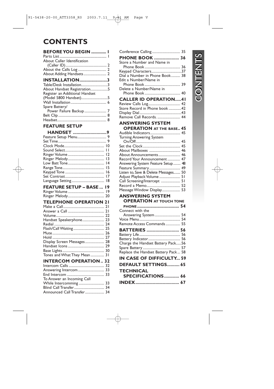 AT&T 3358 User Manual | Page 3 / 72