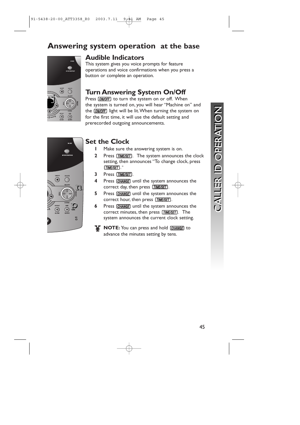 Jc aller id opera tion c aller id opera tion | AT&T 3358 User Manual | Page 48 / 72
