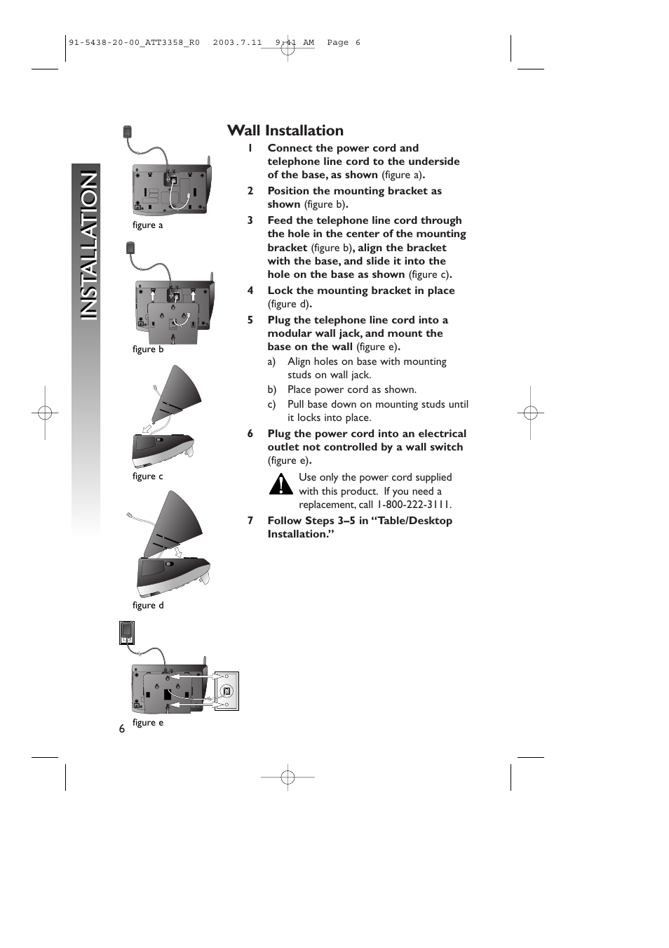 Inst alla tion inst alla tion | AT&T 3358 User Manual | Page 9 / 72
