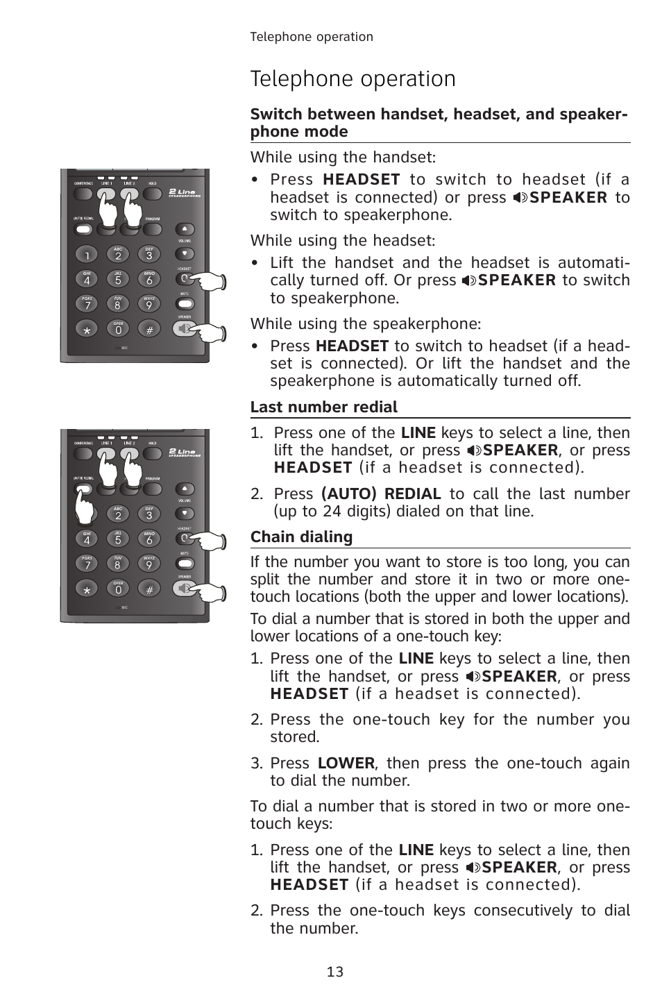 Telephone operation | AT&T 983 User Manual | Page 16 / 39