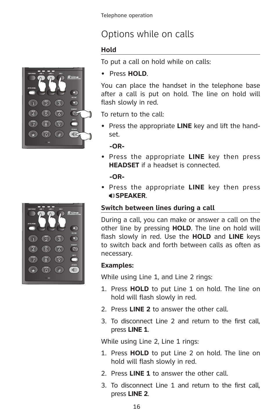 Options while on calls | AT&T 983 User Manual | Page 19 / 39