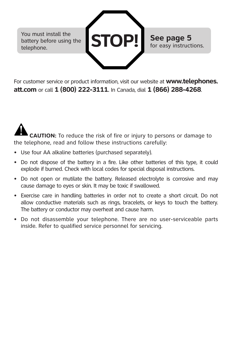 Stop, See page 5 | AT&T 983 User Manual | Page 3 / 39