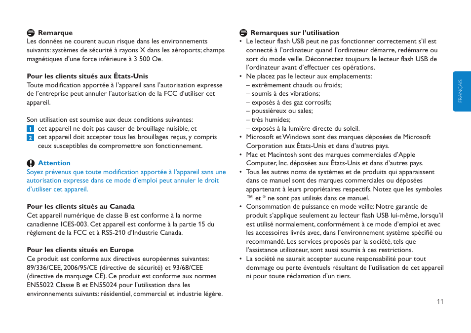 Philips Clé USB User Manual | Page 11 / 98