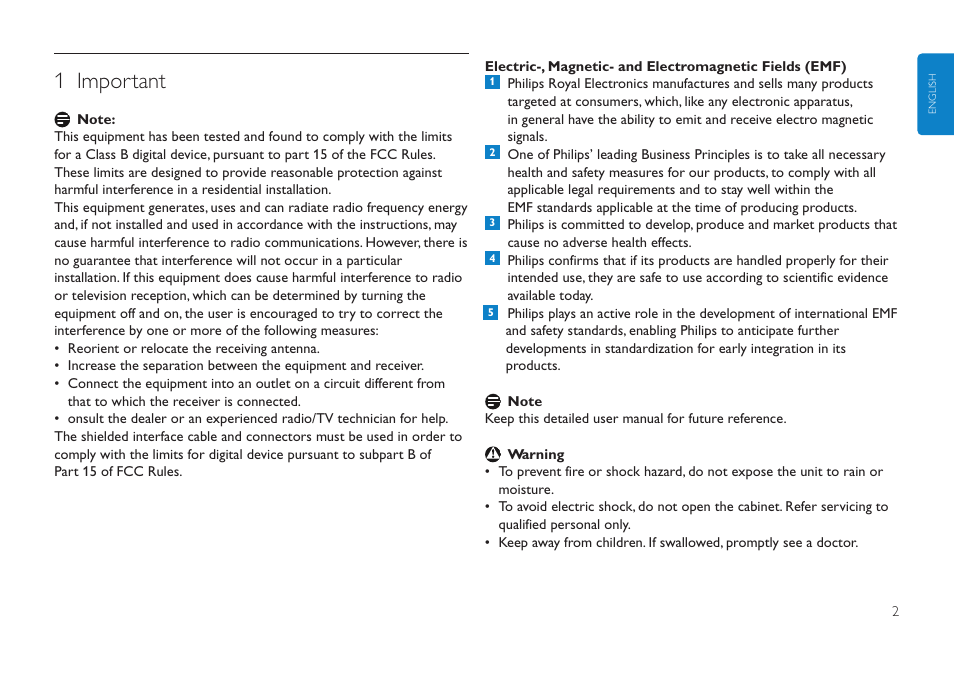 Click here, 1 important | Philips Clé USB User Manual | Page 2 / 98