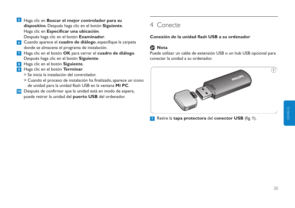 4 conecte | Philips Clé USB User Manual | Page 30 / 98