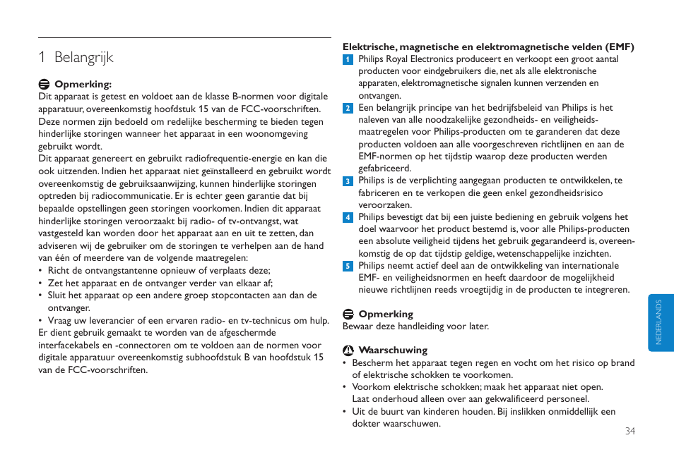 Klik hier, 1 belangrijk | Philips Clé USB User Manual | Page 34 / 98