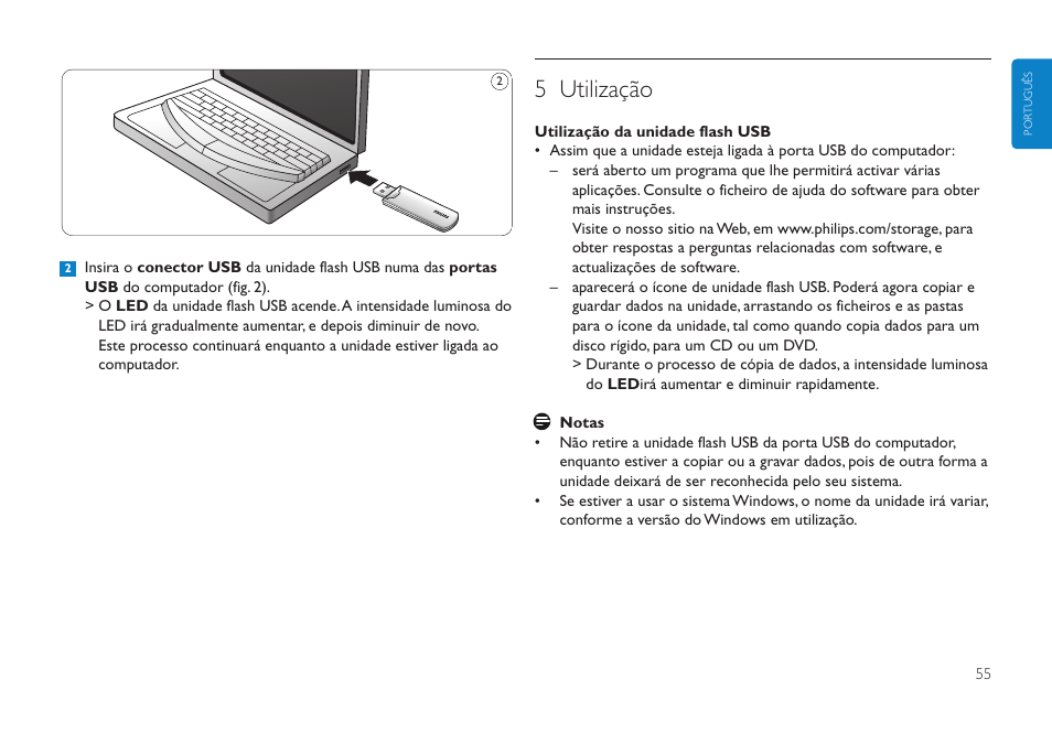 5 utilização | Philips Clé USB User Manual | Page 55 / 98