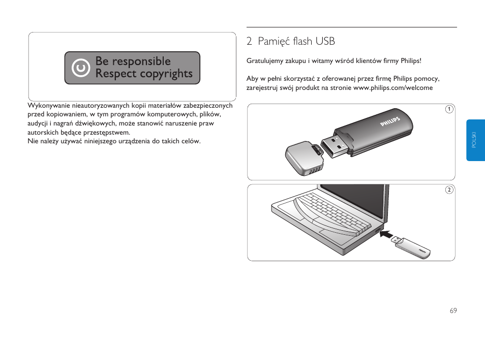 2 pamięć flash usb | Philips Clé USB User Manual | Page 69 / 98