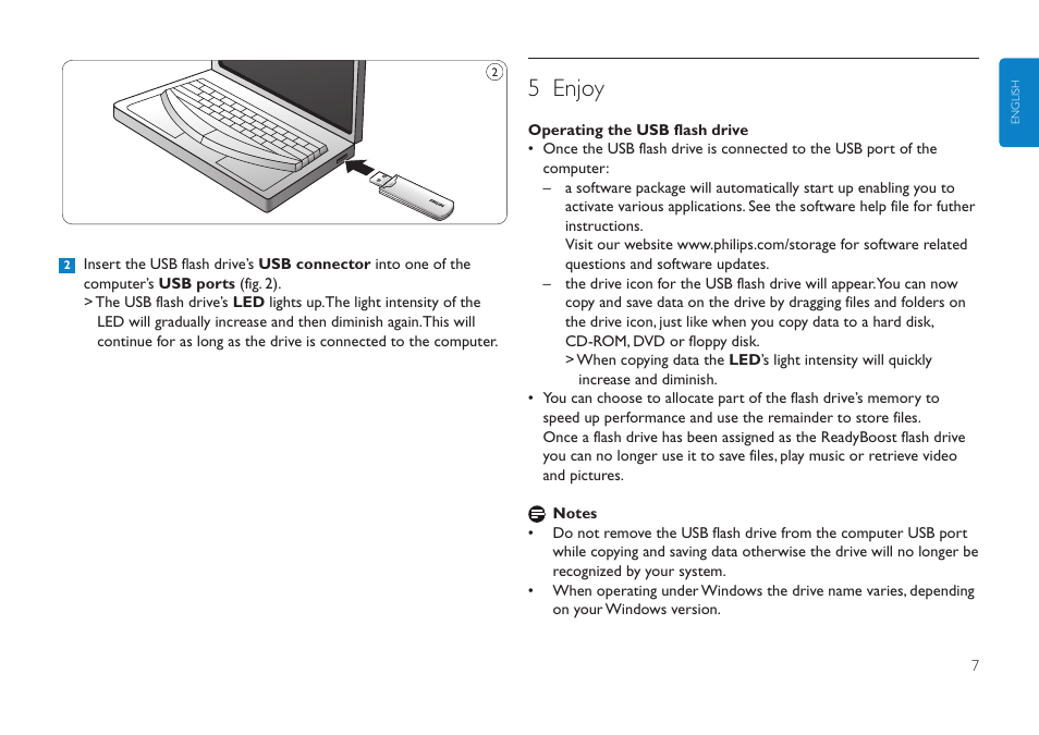 5 enjoy | Philips Clé USB User Manual | Page 7 / 98